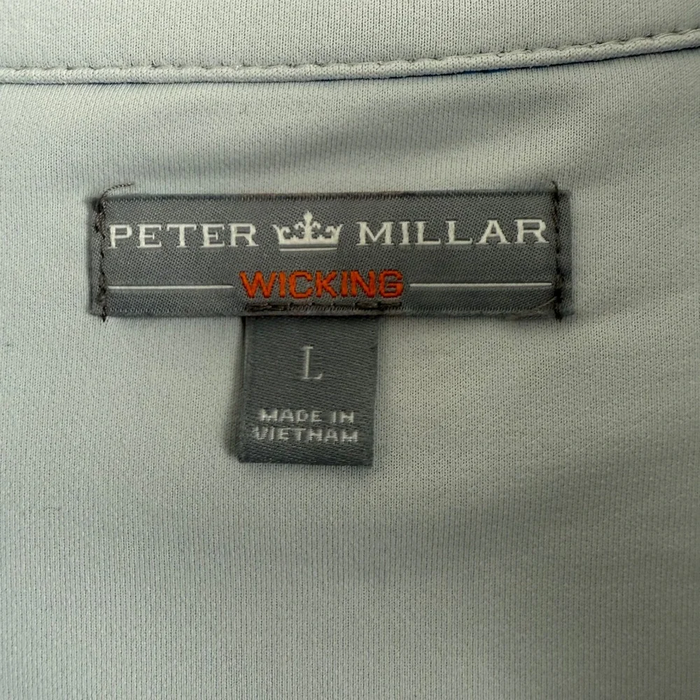 Peter Millar Quarter Zip Pullover Mens L Blue Wicking Golf Performance - Picture 4 of 8